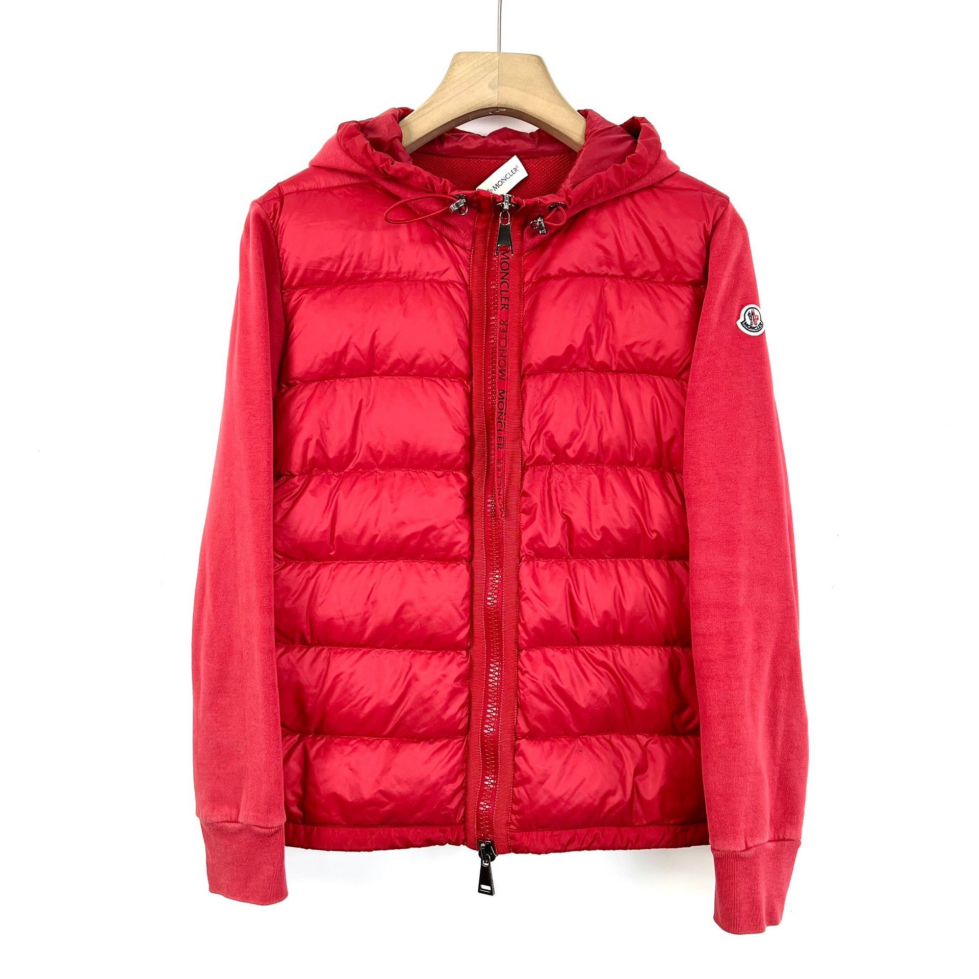 Moncler Moncler Red Sweatshirt Spliced Down Jacket Size US M / EU 48-50 / 2 - 1 Thumbnail