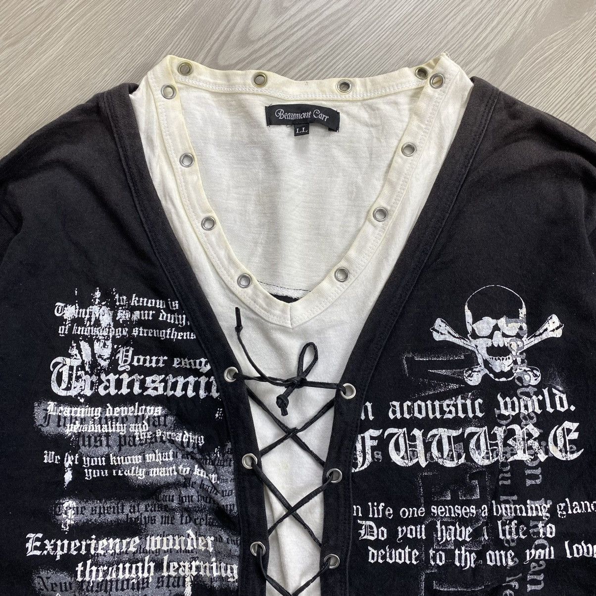 Le Grande Bleu (L.G.B.) 2000s Beamount Carr Double Layers Vkeii Lace Up Longsleeve Size US L / EU 52-54 / 3 - 3 Thumbnail