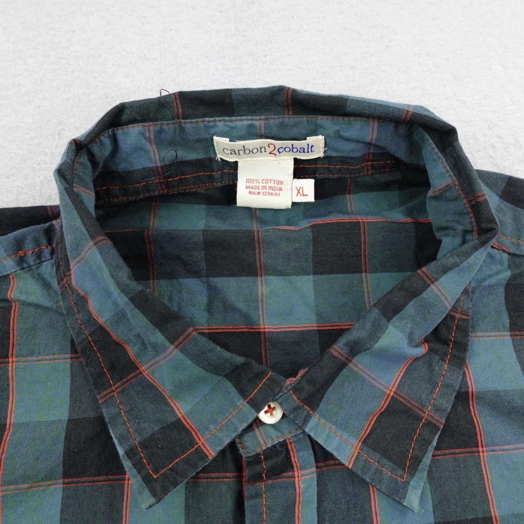 Carbon2Cobalt Carbon 2 Cobalt Shirt Mens XL Green Blue Plaid Long Sleeve Button-Up Outdoors Size US XL / EU 56 / 4 - 2 Thumbnail