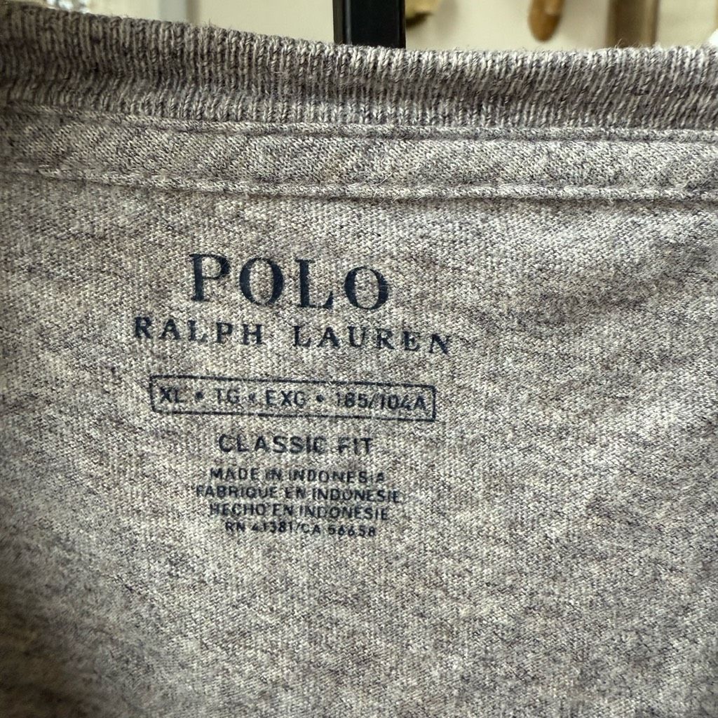 Polo Ralph Lauren Polo Ralph Lauren Grey Long Sleeve Tshirt Cotton XL Size US XL / EU 56 / 4 - 5 Thumbnail