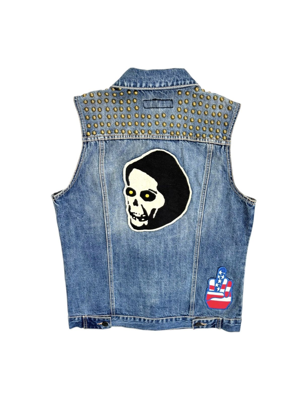 Kill City Kill City Denim Studded Trucker Vest Punk Grunge Biker style Size US S / EU 44-46 / 1 - 2 Thumbnail