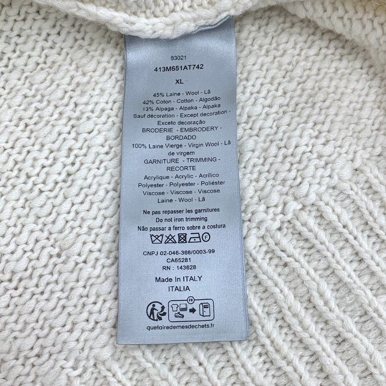 Dior Dior 24 beige cartoon knit sweater Size US XL / EU 56 / 4 - 8 Thumbnail