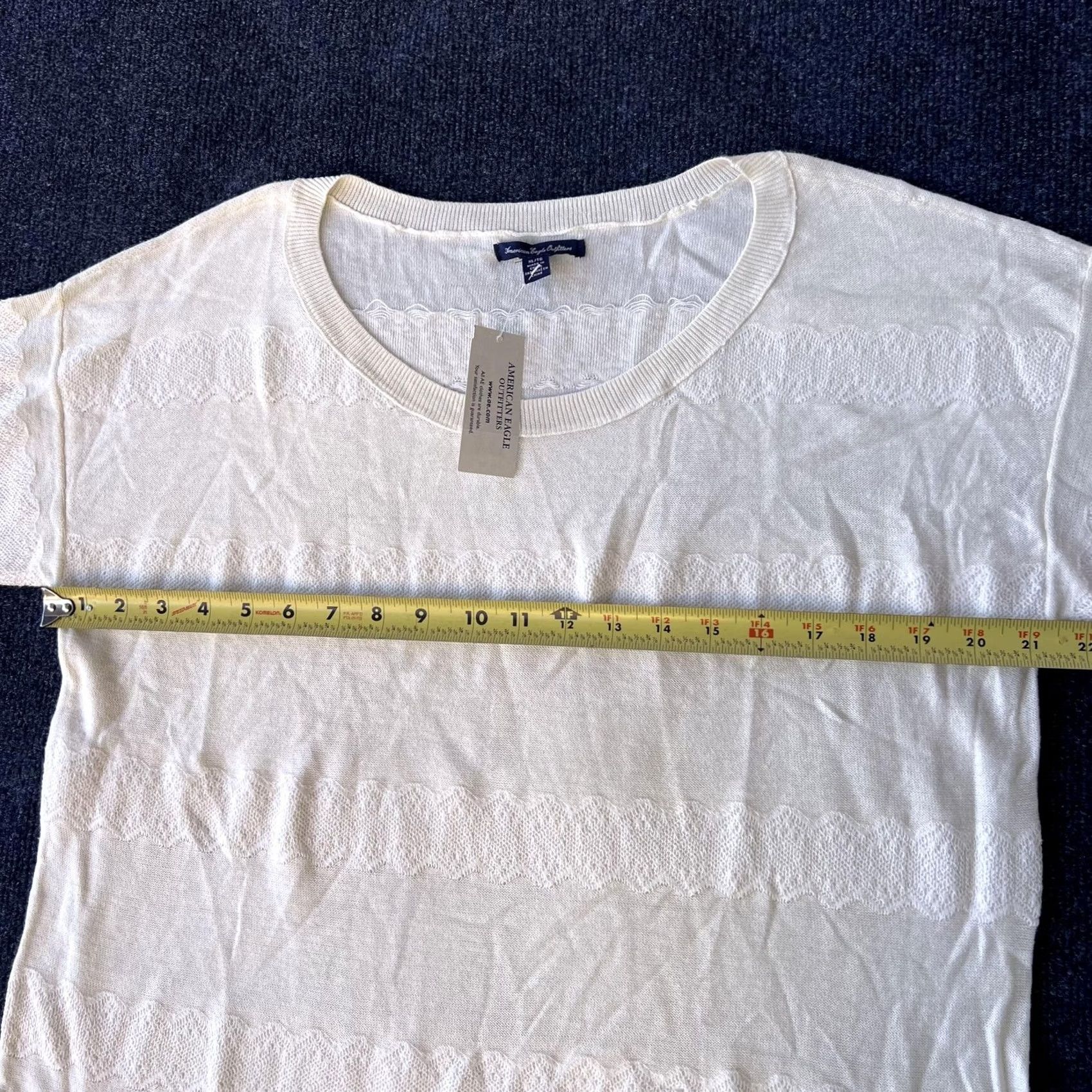 American Eagle Outfitters VINTAGE? American Eagle Outfitters Sweater Womens XL Cream Pointelle Crewneck Size XL / US 12-14 / IT 48-50 - 5 Thumbnail