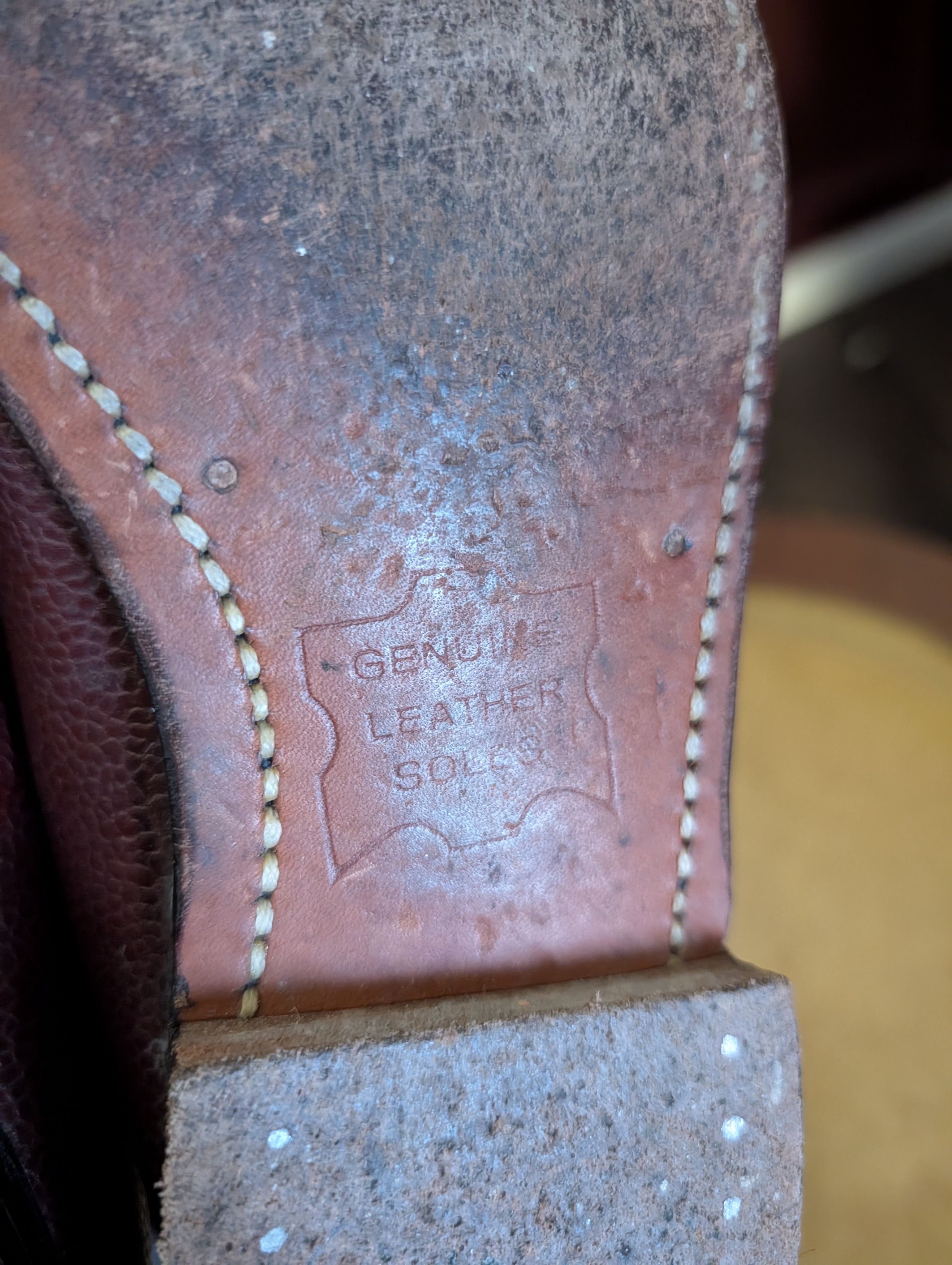 Chester Barrie Vtg burgundy pebbled leather hand sews moccasin loafers Size US 7 / EU 40 - 10 Thumbnail