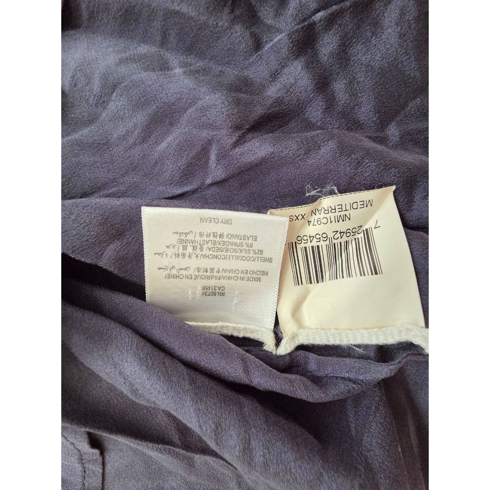 BCBGeneration BCBG MAX AZRIA SILK Blouse Navy Blue Size XXS A001142 Size XXS / US 00 / IT 34 - 6 Thumbnail