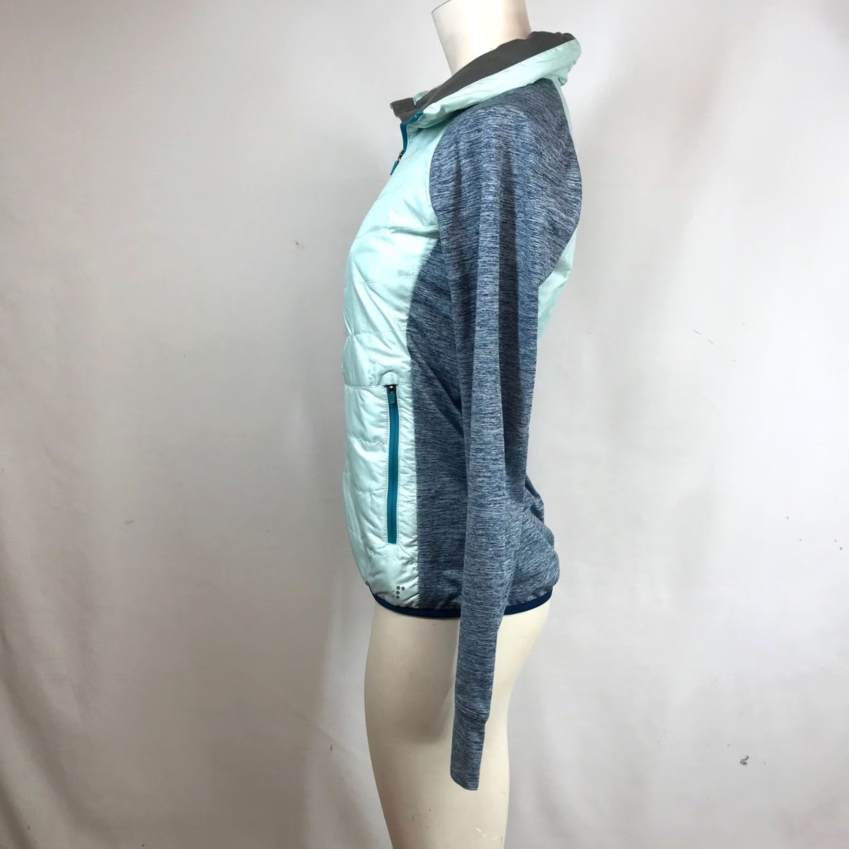 Vintage Title Nine Jacket XS Mint Blue Space Dye Hybrid Quilted Insulated Full Zip Women Size XS / US 0-2 / IT 36-38 - 6 Thumbnail