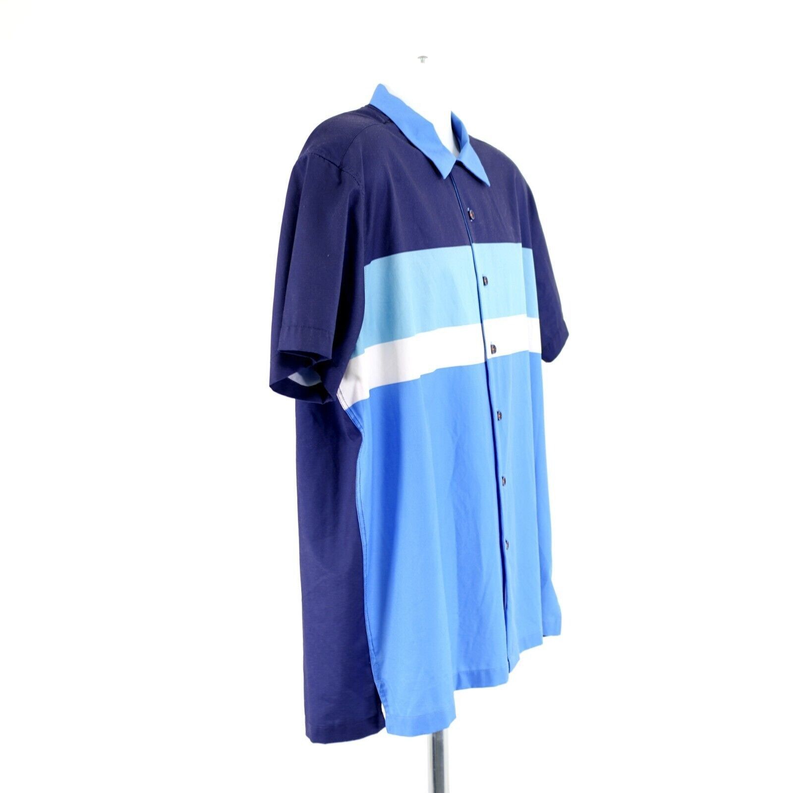 Tallia Tallia Sport Blue 2XL Striped Blue Short Sleeve Collared Dre Size US XXL / EU 58 / 5 - 7 Thumbnail