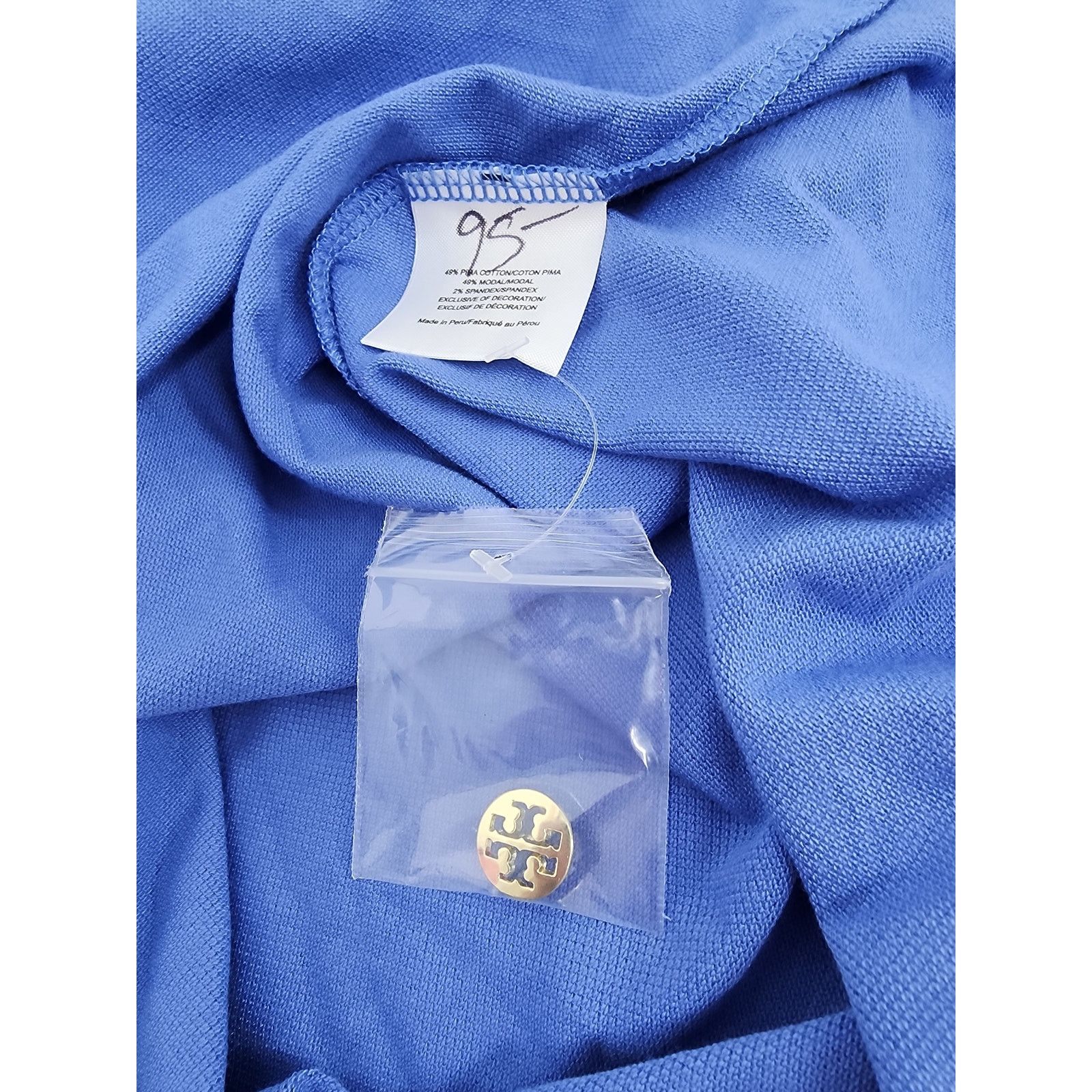 Tory Burch Tory Burch Blue Lydia Ruffle Polo Shirt Women's Size Medium Size M / US 6-8 / IT 42-44 - 6 Thumbnail