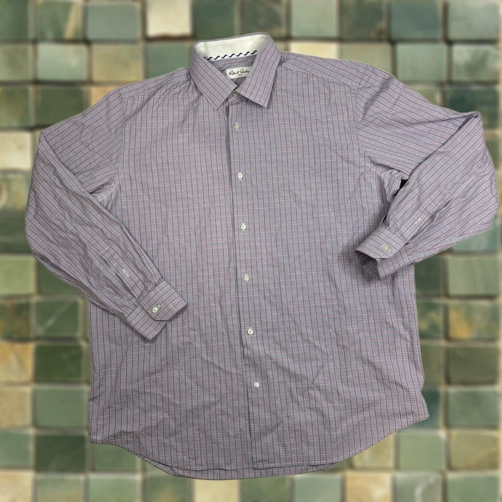 Robert Graham Robert Graham Button-Up Shirt Men 18.5 48 Plaid Pink Blue Long Sleeve Button Front Collared Size 18.5 48 Mens Size US XXL / EU 58 / 5 - 1 Thumbnail