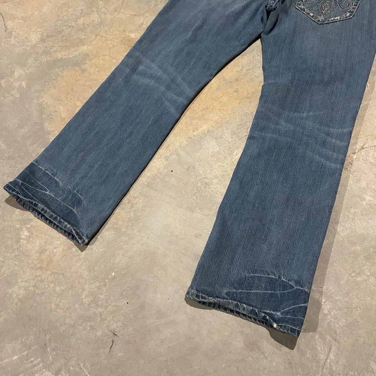 Mek Denim Vintage Y2K Mek Denim Bootcut Distressed Faded Jeans Cyber Size US 32 / EU 48 - 3 Thumbnail