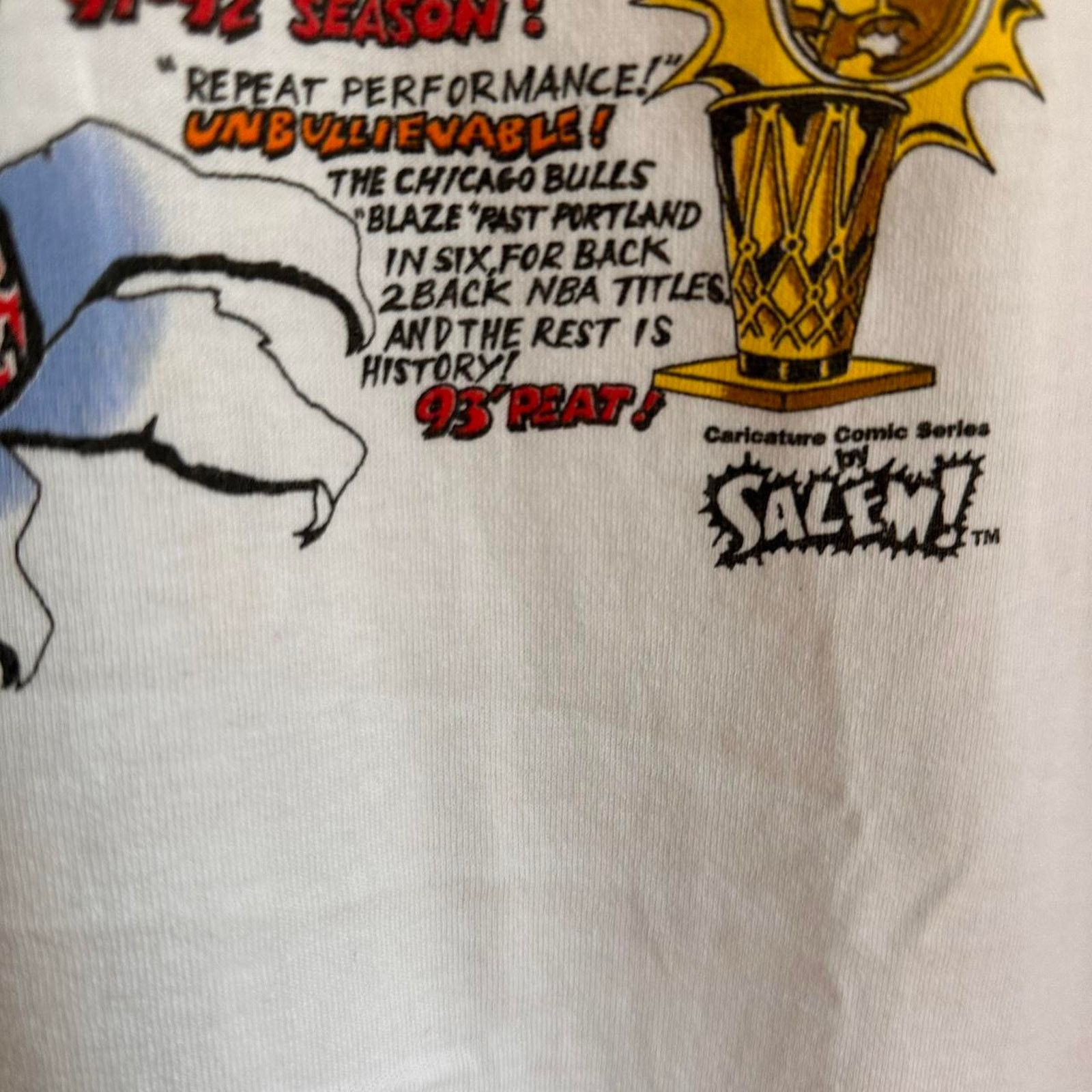 Salem Sportswear × Vintage Vintage 1993 Chicago Bulls Shirt Size US XL / EU 56 / 4 - 4 Thumbnail