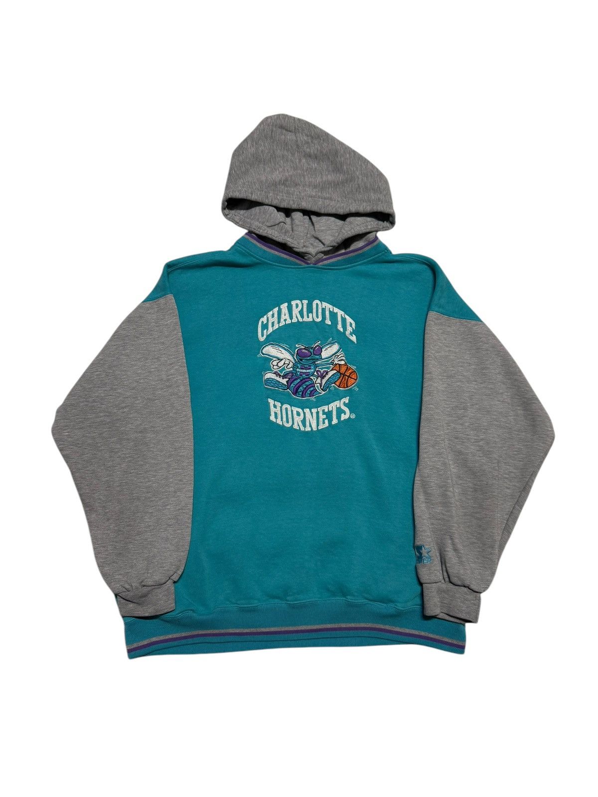 Unsound Rags 80's 90's Vintage Starter Hoodie Charlotte Hornets Size US L / EU 52-54 / 3 - 1 Thumbnail