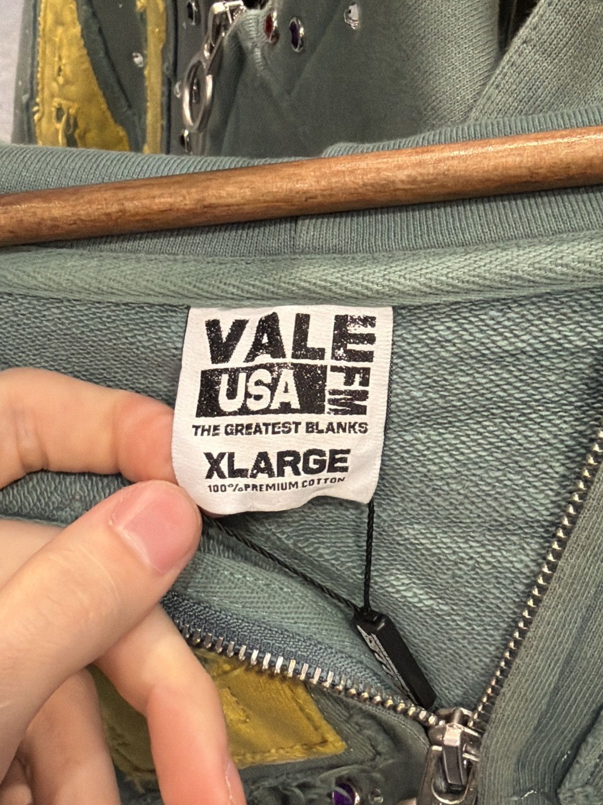Vale XL - Vale Zip Up Green Stone Studded Hoodie Authentic Valley Size US XL / EU 56 / 4 - 10 Thumbnail