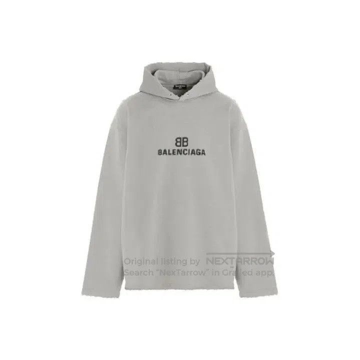 Balenciaga Balenciaga Logo Hooded Sweatshirt in Gray. Size US XS / EU 42 / 0 - 1 Thumbnail