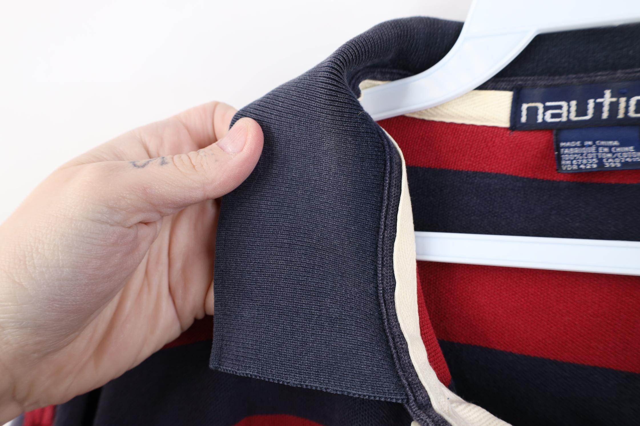 Nautica Vintage 90s Nautica Spell Striped Rugby Polo Shirt Cotton Size US L / EU 52-54 / 3 - 7 Thumbnail