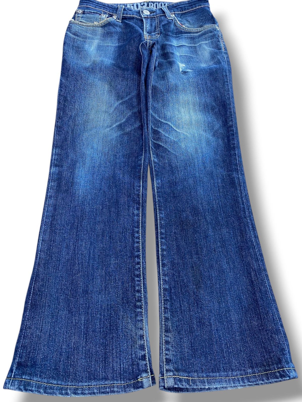 Edwin Blue Wash Whiskered Style Flare Jeans