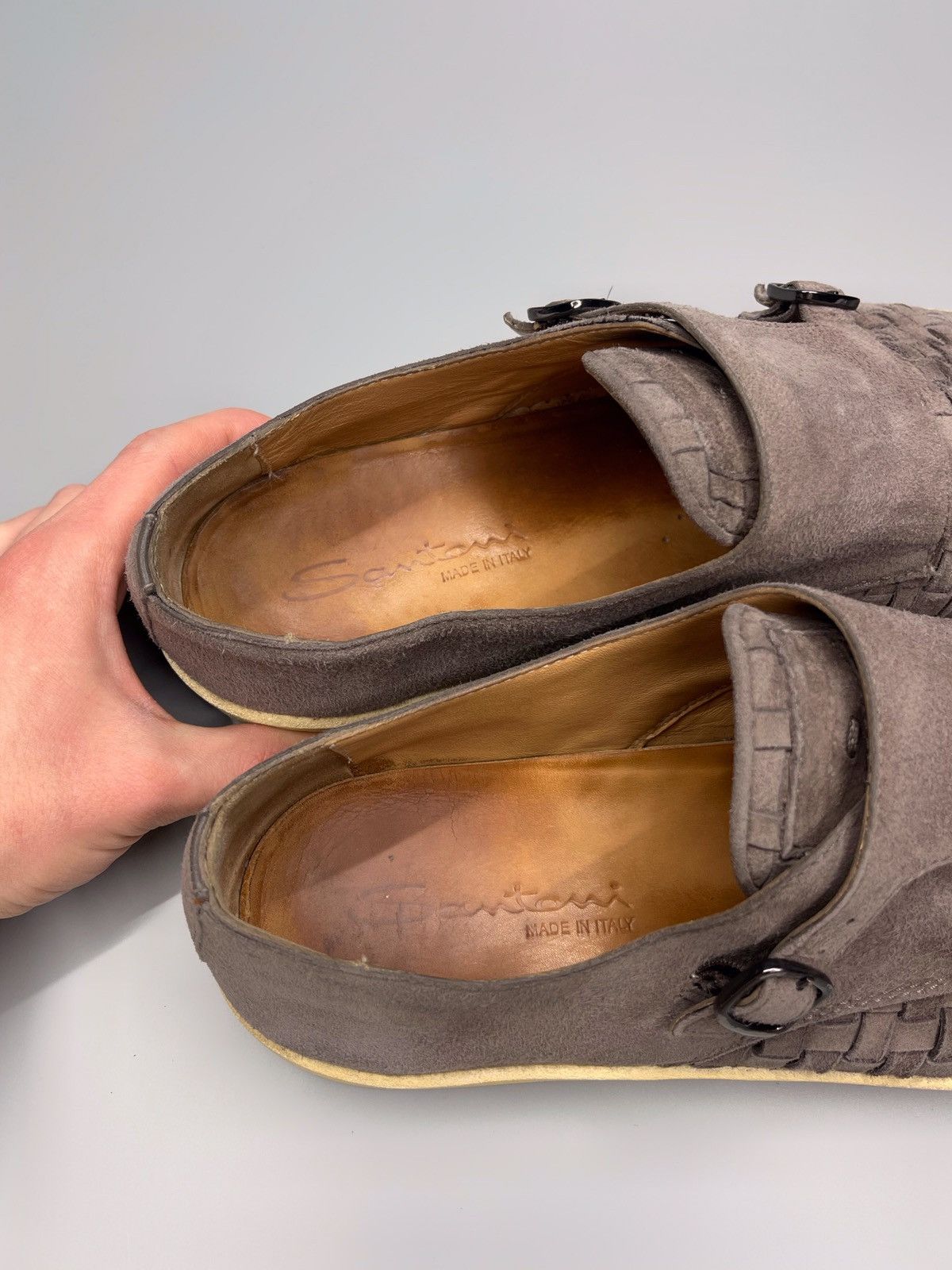 Santoni Santoni Double Monk Strap Suede Sneakers Low Top Size US 10 / EU 43 - 5 Thumbnail
