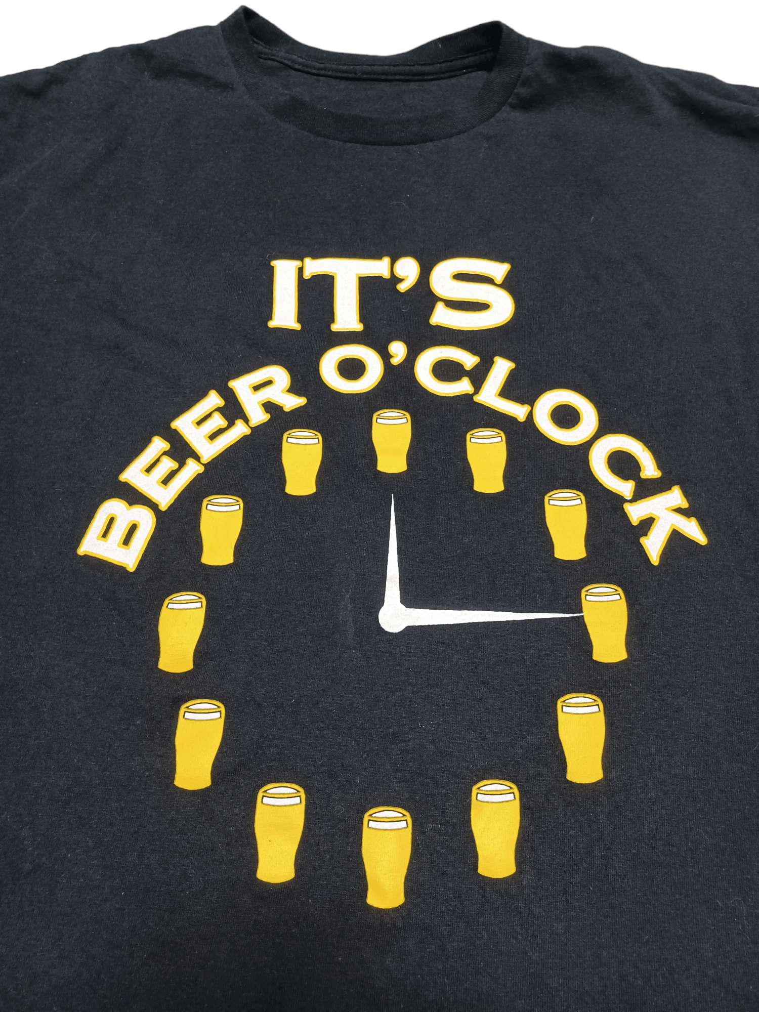 Vintage It`s BEER O`CLOCK CRAZY FUNNY HUMOR TEE BIGSIZE Size US XXL / EU 58 / 5 - 2 Thumbnail