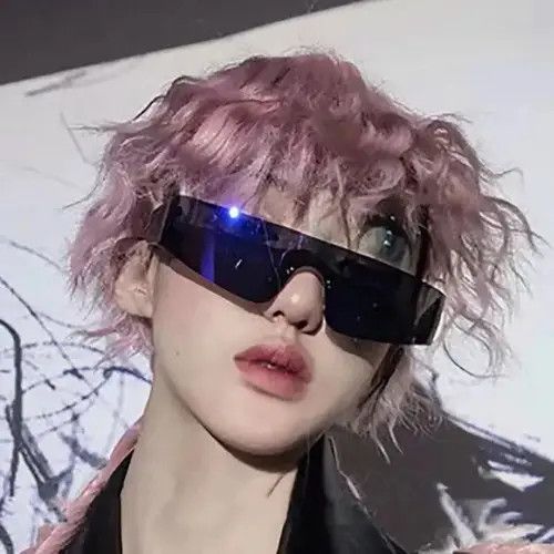Electric Visual One Piece Flat Top Y2K Rimless Unisex Sunglasses Size ONE SIZE - 2 Thumbnail