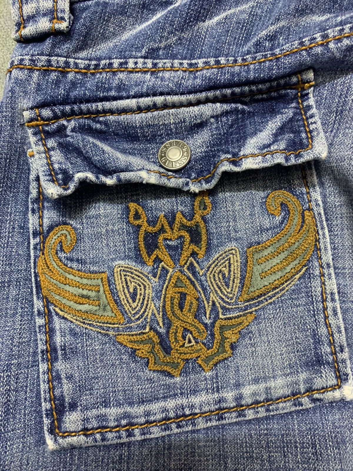 Guess × Hysteric Glamour × Japanese Brand Flare Vintage Guess Jeans Washed Denim Size US 33 - 11 Thumbnail