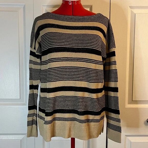 Lauren Ralph Lauren Lauren by Ralph Lauren Black & Tan Sweater L Size L / US 10 / IT 46 - 1 Thumbnail