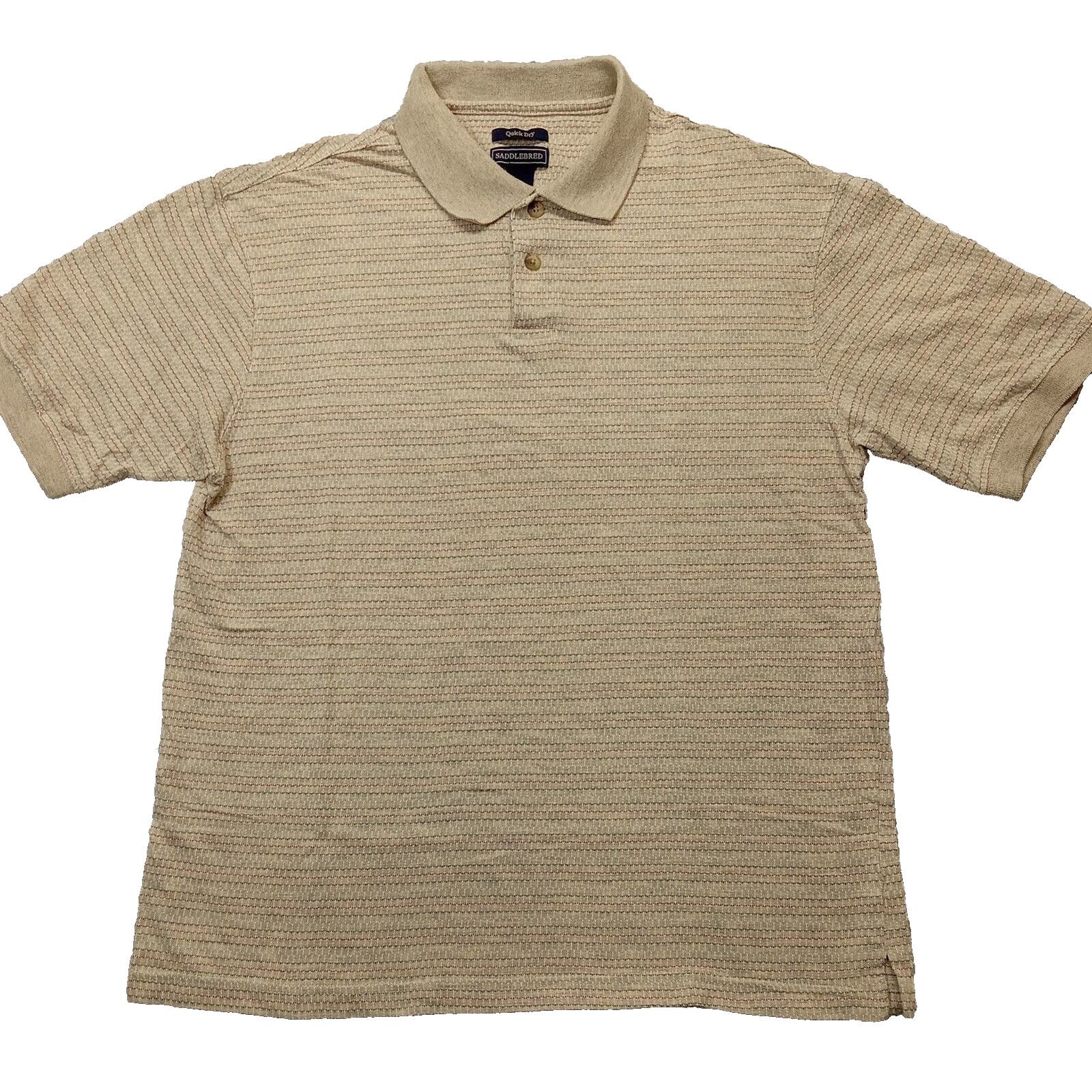 Saddlebred Saddlebred Quick Dry Polo Shirt L Short Sleeve Beige Stripe Size US L / EU 52-54 / 3 - 1 Thumbnail