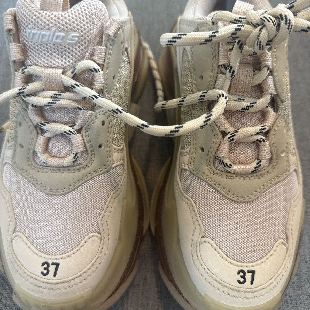 Balenciaga Balenciaga Triple S ( Beige ) Size US 7 / IT 37 - 6 Thumbnail