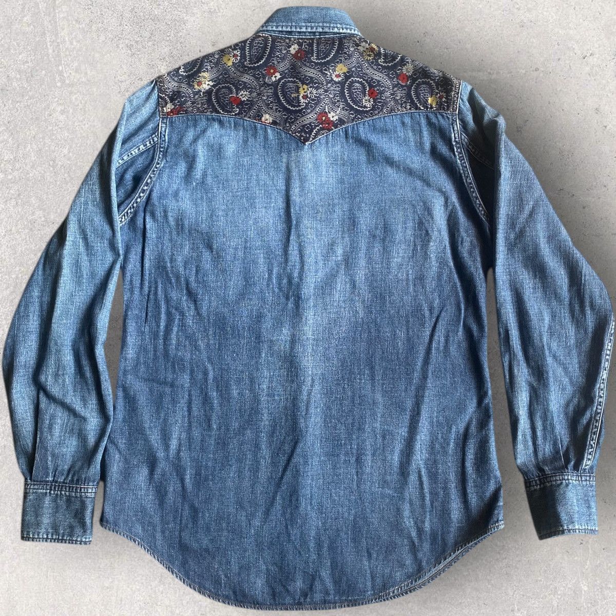 Hedi Slimane × Saint Laurent Paris SS15 Paisley Denim Western Shirt Size US M / EU 48-50 / 2 - 3 Thumbnail
