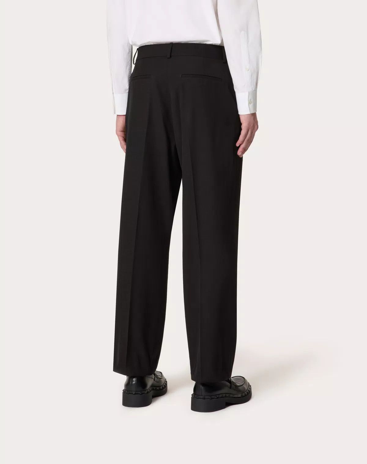 Valentino oc11z0725 Silk Shantung Trousers in Black Size US 30 / EU 46 - 6 Thumbnail