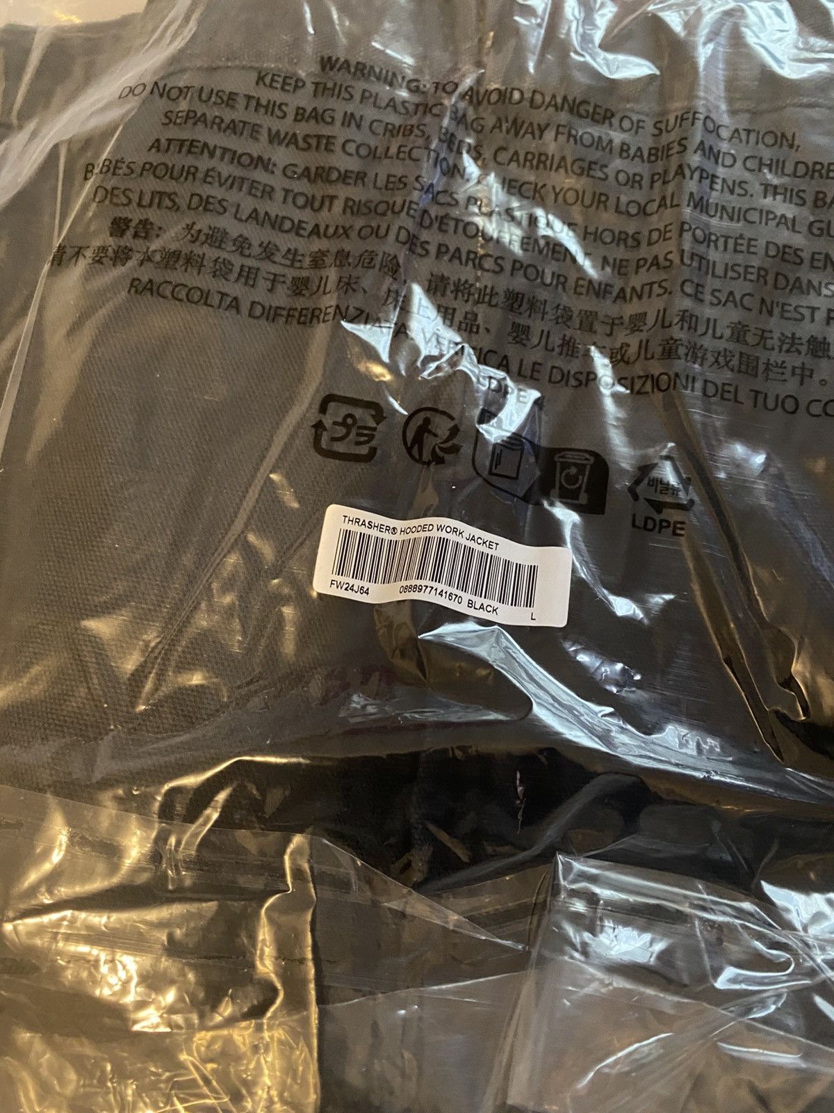 Supreme × Thrasher Supreme Thrasher Hooded Work Jacket Black Large Size US L / EU 52-54 / 3 - 8 Thumbnail