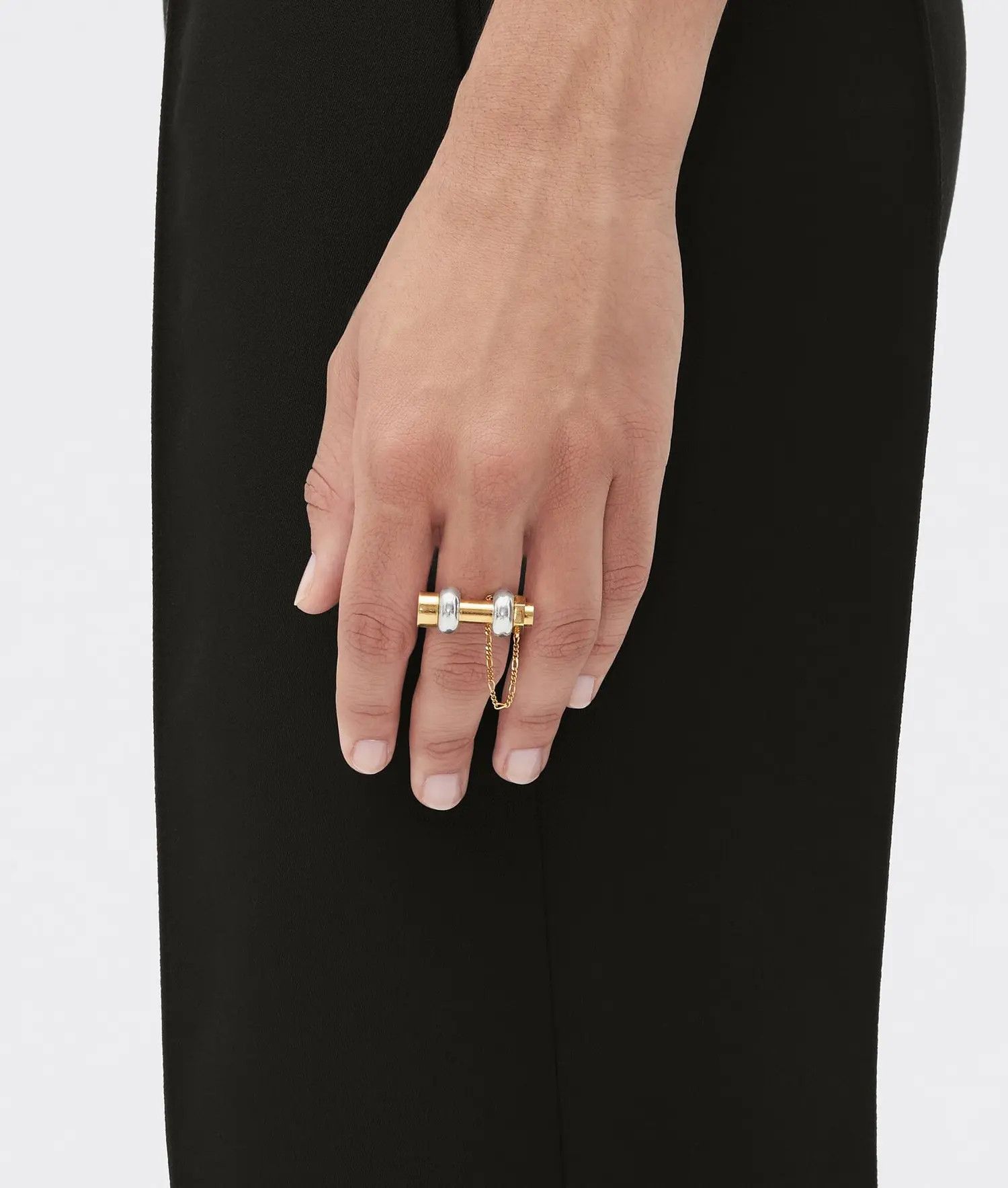 Bottega Veneta o1n1vont0425 Size: 23 / Bolt Ring in Silver/Gold Size ONE SIZE - 3 Thumbnail