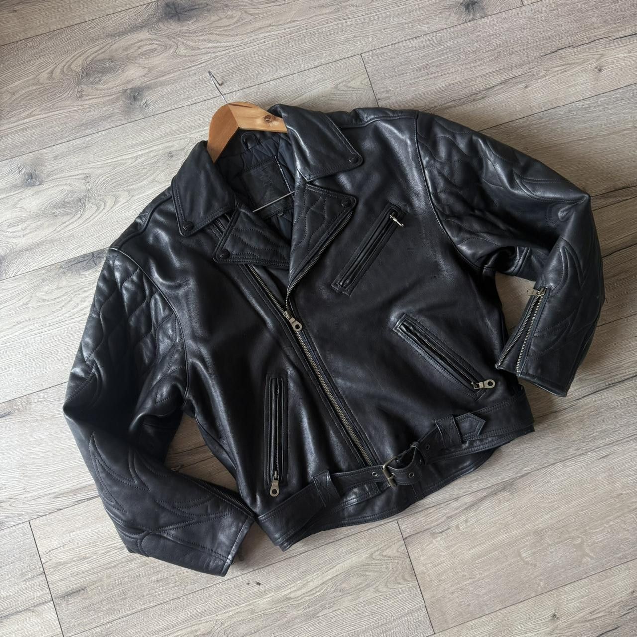 Vintage Vintage Biker Jacket Black Real Leather Size US L / EU 52-54 / 3 - 3 Thumbnail
