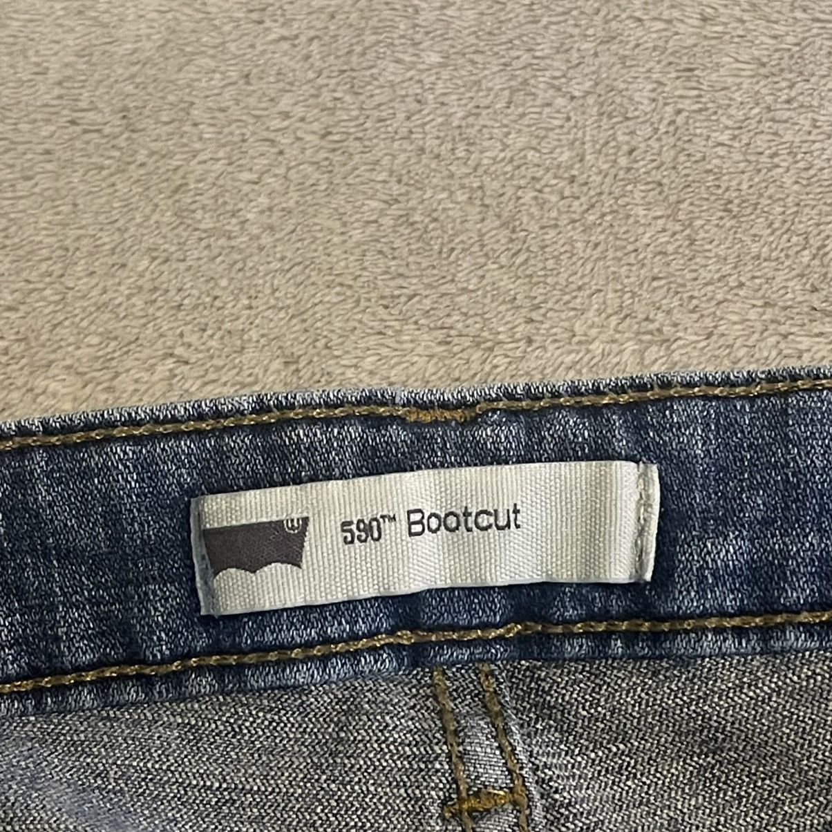 Levi's Vintage Y2K Levis 590 Bootcut Jeans Womens 20W S Blue Denim Size 41" - 3 Thumbnail