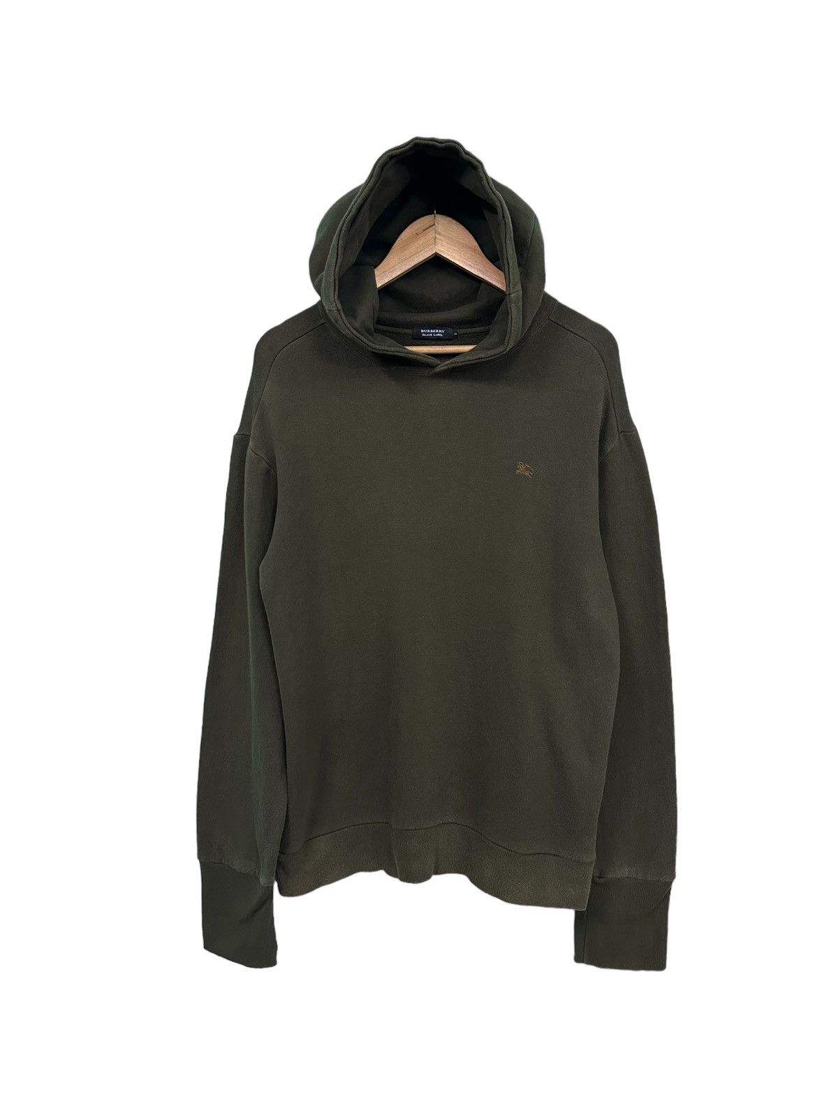 image of Burberry Black Label Hoodie in Olive Green, Men's (Size Large)