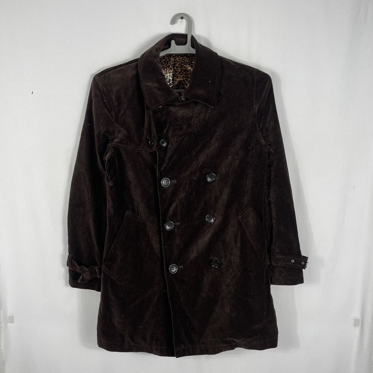 🔥Sick🔥🇯🇵PPFM Leopard Sedi Punk Styles Velvet Long Coat Jacket