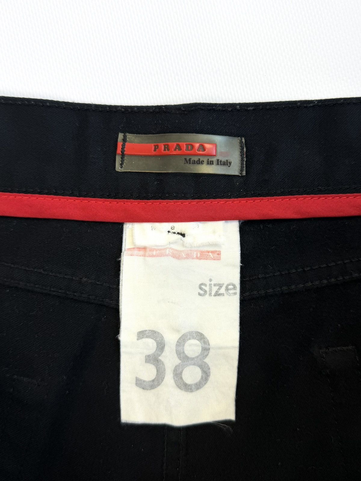 Prada 90-00s Prada Linea Rossa Archive Black Pants Red Tab Vintage Size US 38 / EU 54 - 19 Thumbnail
