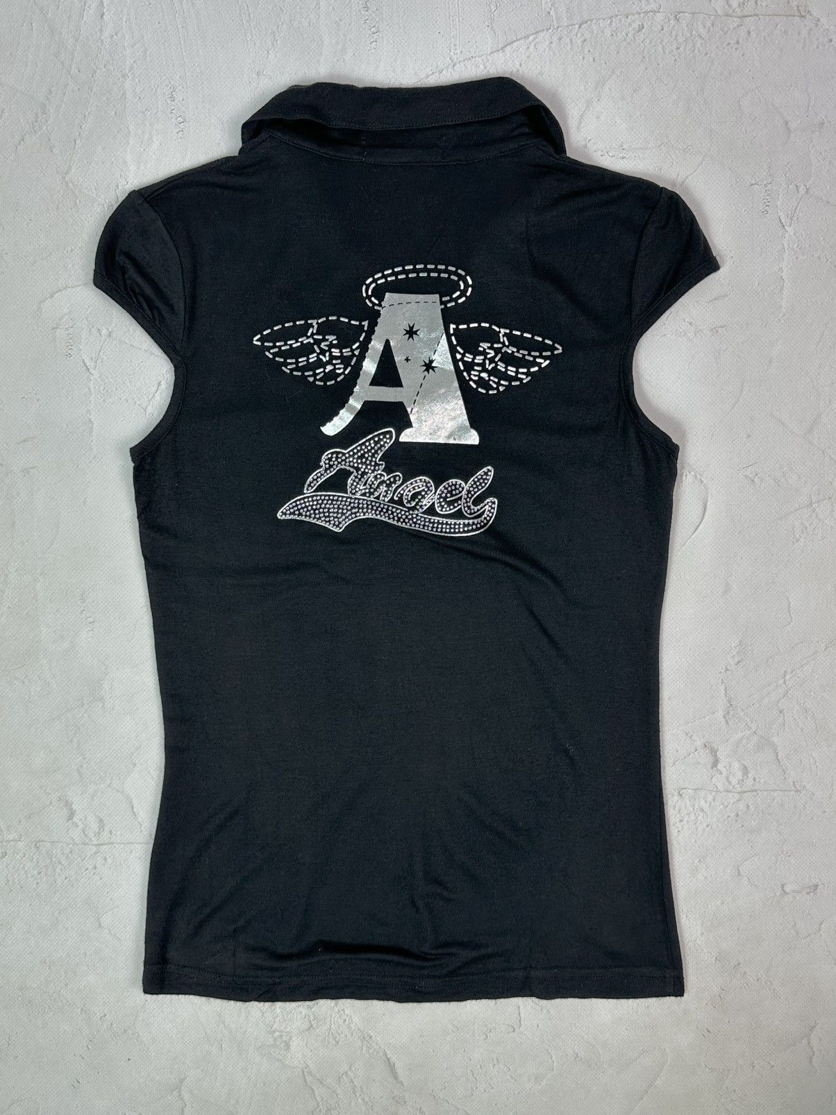 Beauty Beast × Vintage Vintage Black Printed Angel Top Size S / US 4 / IT 40 - 1 Thumbnail