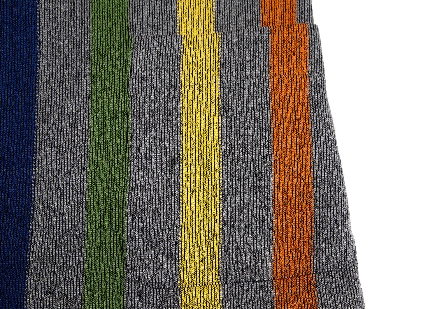 Issey Miyake Color Stripe Ribbed Shawl Collar Jacket Gray Multi M Size US M / EU 48-50 / 2 - 9 Thumbnail