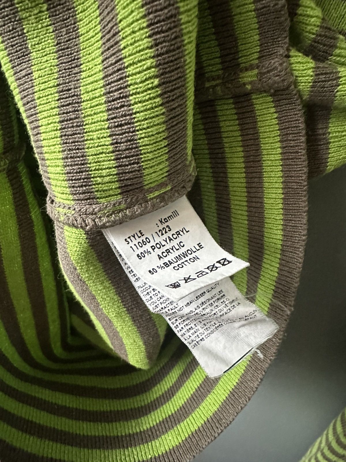 Freeman T. Porter Freeman T. Porter Green Brown Stripped Ribbed Turtleneck Size M / US 6-8 / IT 42-44 - 6 Thumbnail