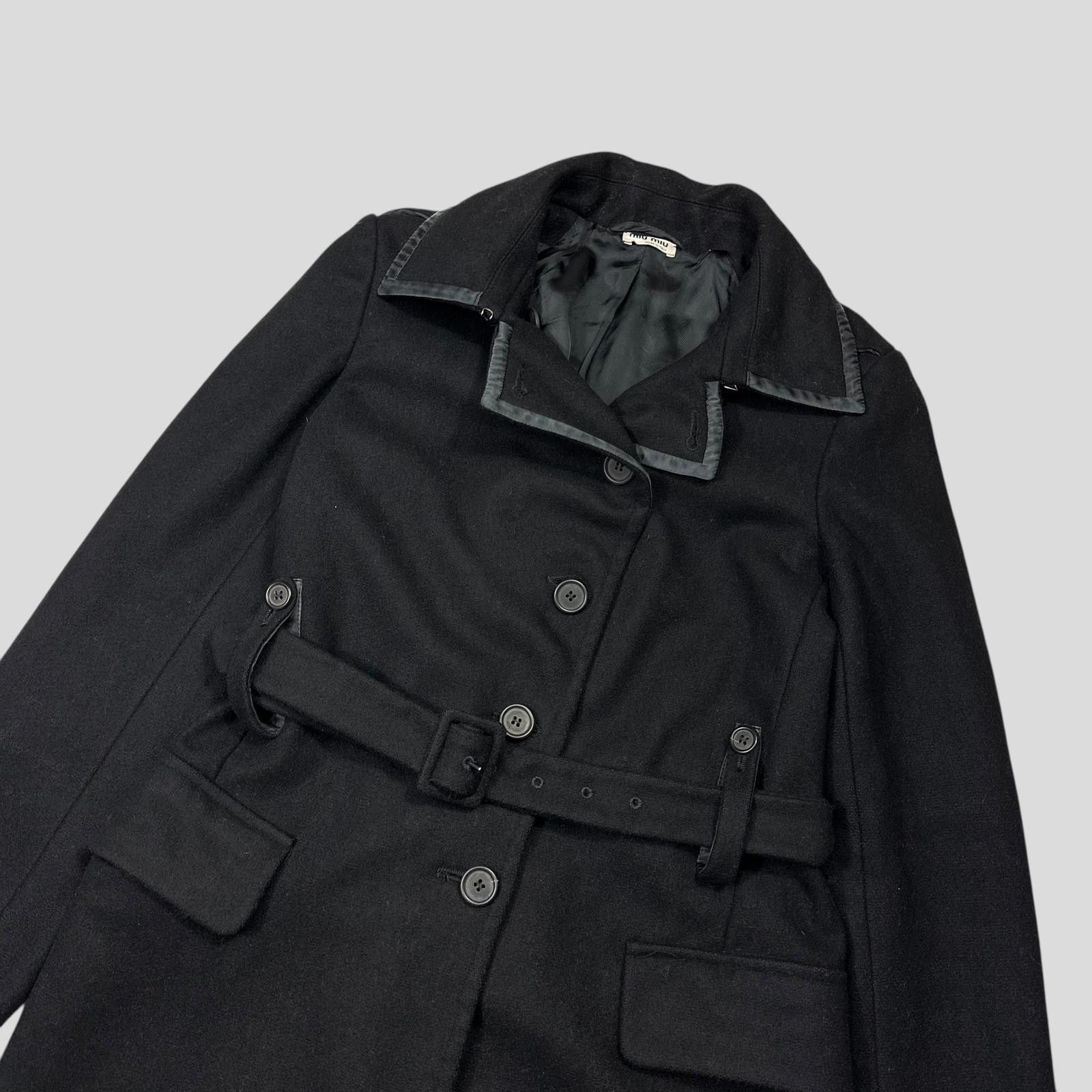 Miu Miu Miu Miu 2006 Wool + Nylon Mini Belted Trench Coat - IT38 Size S / US 4 / IT 40 - 2 Thumbnail