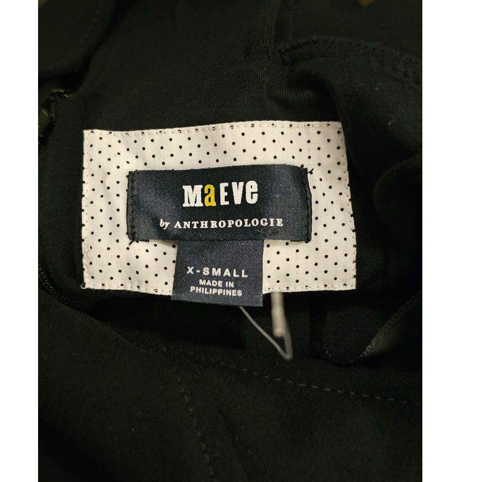 Anthropologie New Maeve Bow-Front Dress $170 X-SMALL B&W Special LBD Size XS / US 0-2 / IT 36-38 - 5 Thumbnail