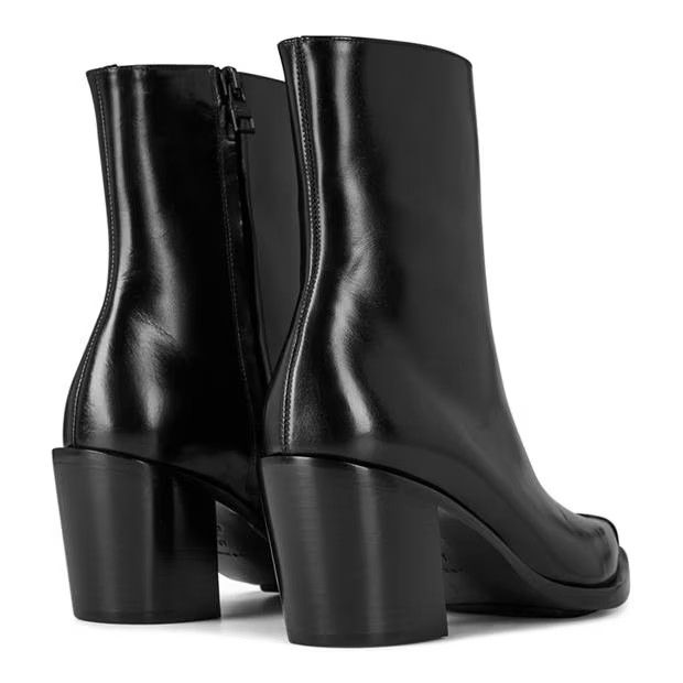 Alexander McQueen o1g2r1mq0824 Cuban Ankle Boots in Black & Silver Size US 8 / IT 38 - 4 Thumbnail