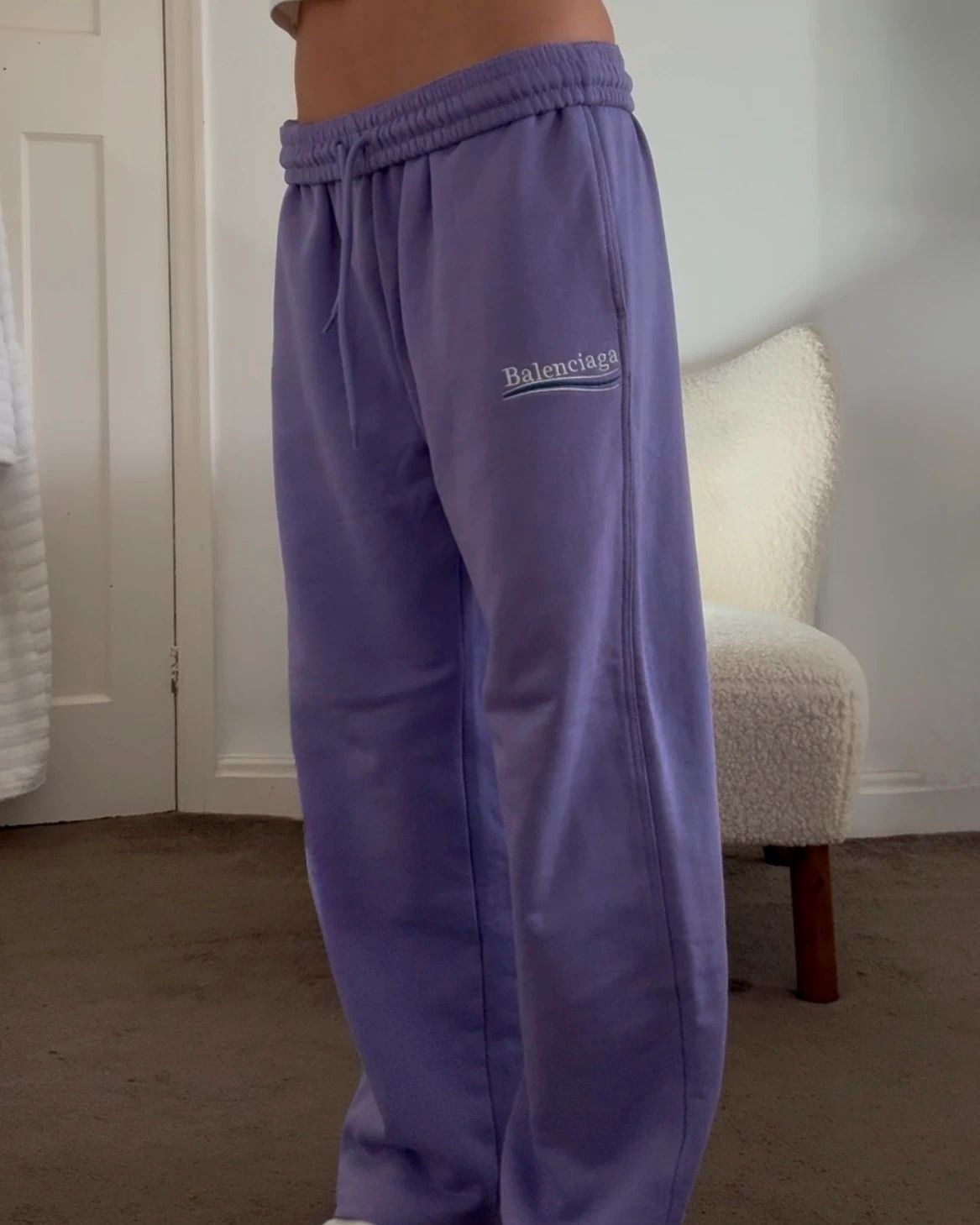 Balenciaga Lilac purple wide leg track pants Size 27" / US 4 / IT 40 - 6 Thumbnail