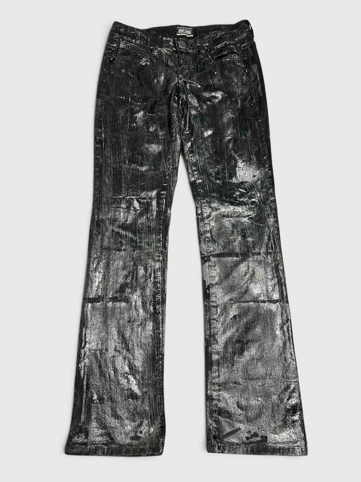 Jean Paul Gaultier Waxed Black Metal Patch Denim Size US 29 - 1 Thumbnail