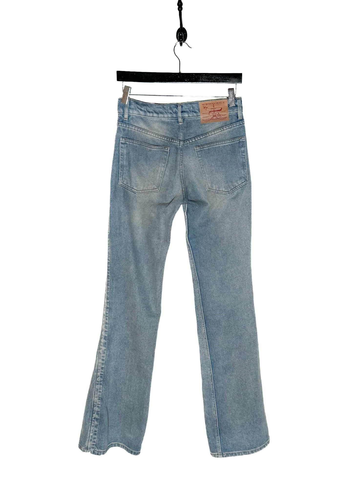 Y/Project Y/Project Washed Blue Hook-And-Eye Flare Jeans Size 25" / US 0 / IT 36 - 3 Thumbnail