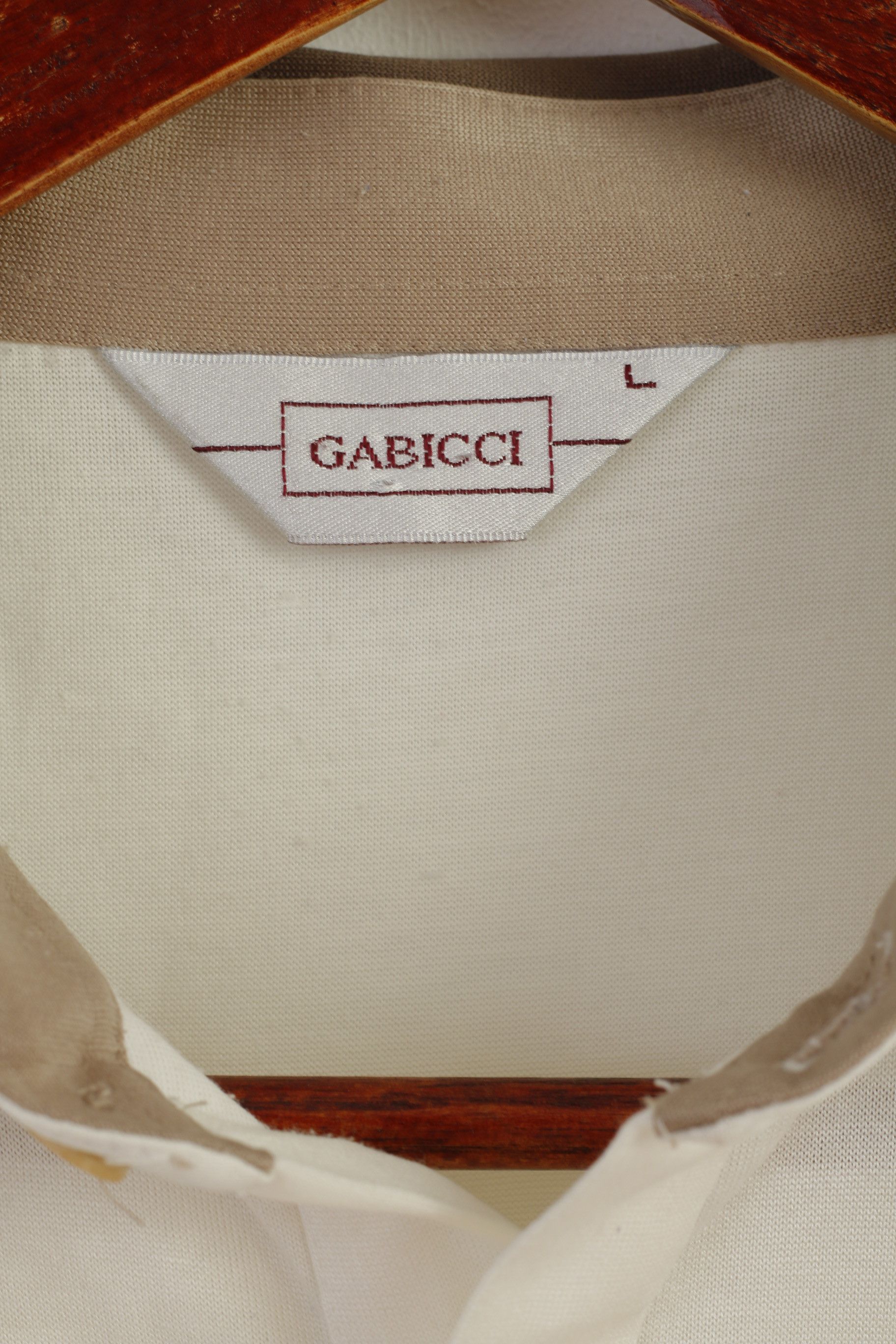 Gabicci GABICCI Men L Polo Shirt Cream Shiny Cotton 7977 Size US L / EU 52-54 / 3 - 4 Thumbnail