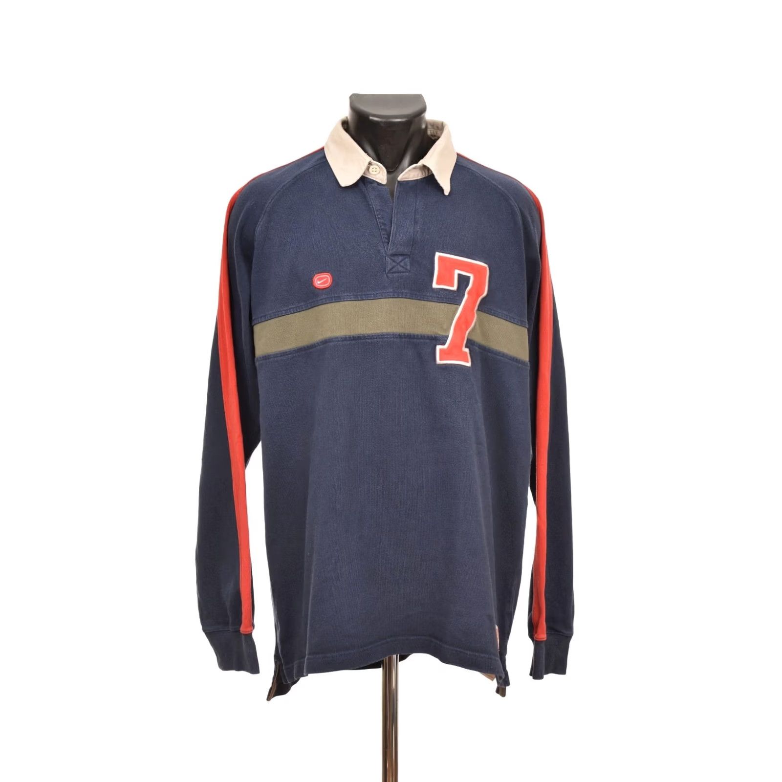 Nike Nike Athletic Rugby Polo Shirt Jersey L, Blue, Vintage, 100% Cotton, #7, Men’s Polo Shirt Size US L / EU 52-54 / 3 - 2 Thumbnail