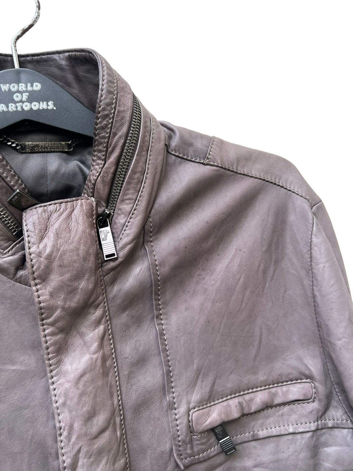 Versace Versace Collection Dirty Patina Lamb Leather Jacket Size US M / EU 48-50 / 2 - 10 Thumbnail