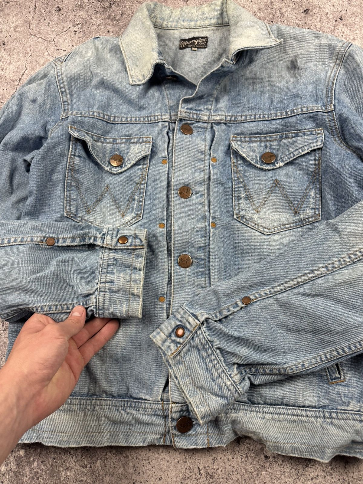 Wrangler VINTAGE WRANGLER DENIM DISTRESSED JACKET 90’S WESTERN Size US L / EU 52-54 / 3 - 4 Thumbnail