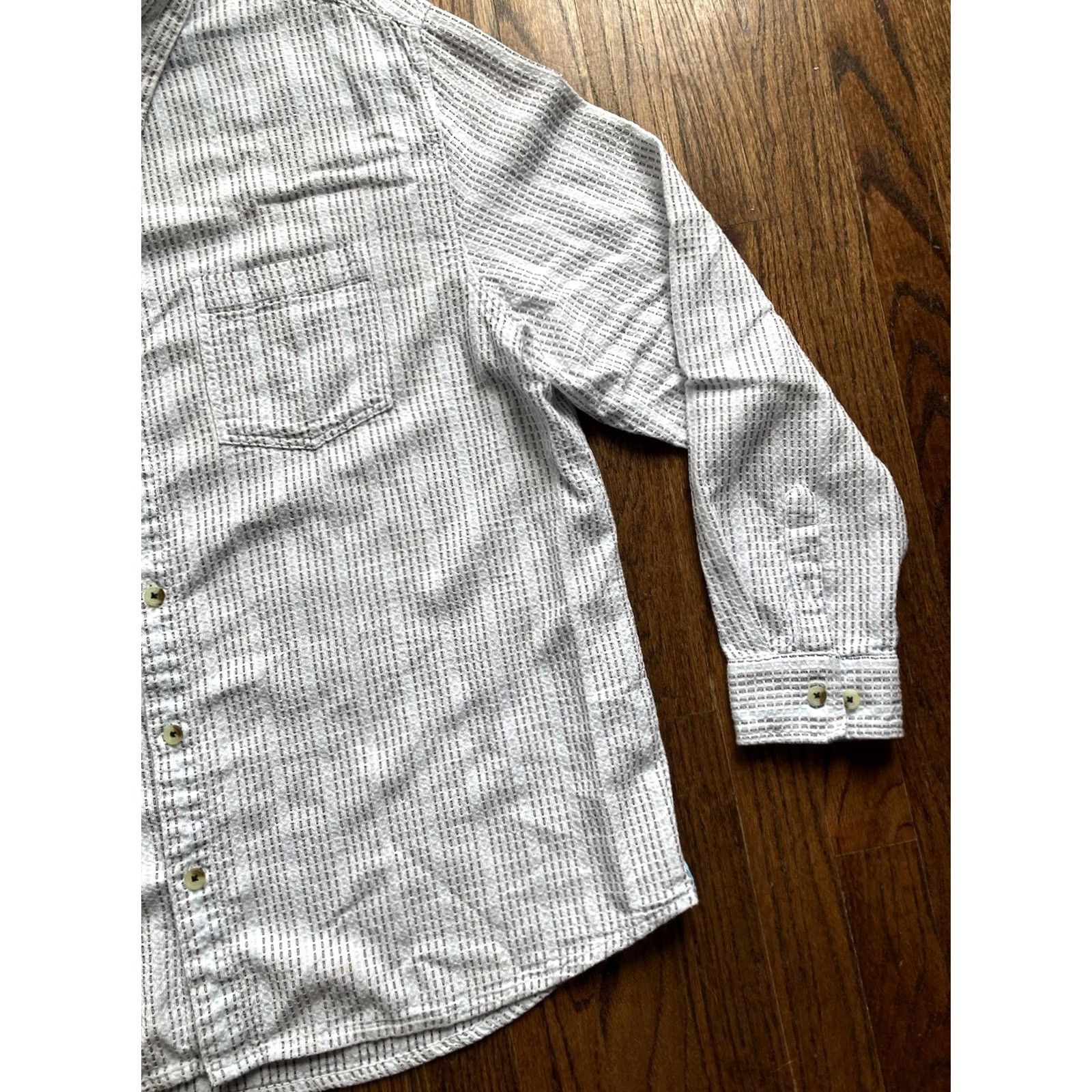 Carbon2Cobalt Carbon2Cobalt Button-Up Shirt Mens XL Long Sleeve Striped Blue White Cotton Pocketed Casual Shirt Size US XL / EU 56 / 4 - 3 Thumbnail
